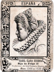 Series 19 number 33 "Isabel Clara Eugenia, España"