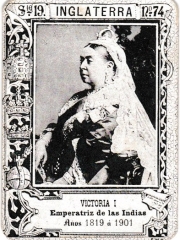 Series 19 number 74 "Victoria I, Inglaterra"