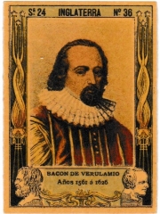 Series 24 number 36 "Bacon de Verulamio, Inglaterra"
