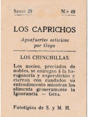 Series 29 number 49 back "Los chinchillas"