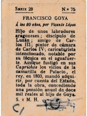 Series 29 number 75 back "Francisco Goya"