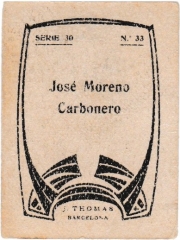 Series 30 number 33 back "José Moreno Carbonero"
