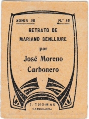 Series 30 number 35 back "Retrato de Mariano Benlliure, José Moreno Carbonero"