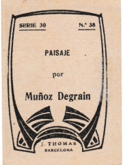 Series 30 number 38 back "Paisaje, Muñoz Degrain"