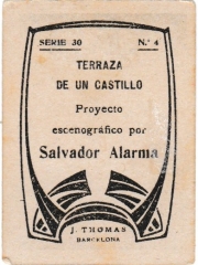 Series 30 number 4 back "Terraza de un castillo, Salvador Alarma"