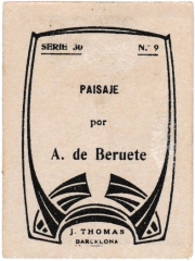Series 30 number 9 back "Paisaje, Aureliano de Beruete"