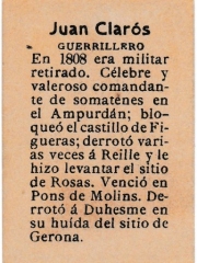 Series 31 number 22 back "Juan Clarós, Guerrillero"