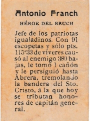 Series 31 number 29 back "Antonio Franch, Héroe del Bruch"