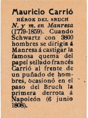Series 31 number 30 back "Mauricio Carrió, Héroe del Bruch"