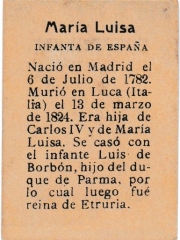 Series 31 number 4 back "María Luisa, Infanta de España"