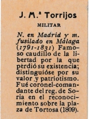 Series 31 number 46 back "J. María Torrijos, Militar"
