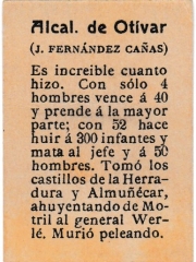 Series 31 number 58 back "J. Fernández Cañas, Alcalde de Otivar"