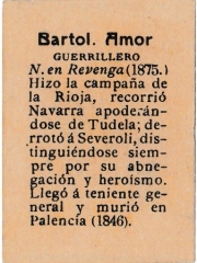 Series 31 number 60 back "Bartol. Amor, Guerrillero"