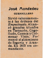 Series 31 number 61 back "José Mondedeu, Guerrillero"