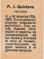 Series 31 number 74 back "M. J. Quintana, Político"