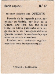 Special Series number 17 back "Primera edición del Quixote"