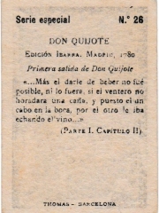 Special Series number 26 back "Primera salida de Don Quijote"