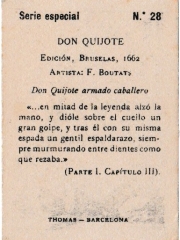 Special Series number 28 back "Don Quijote armado caballero"
