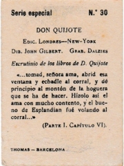 Special Series number 30 back "Escrutinio de los libros de Don Quijote"