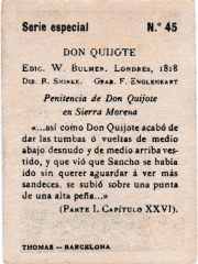 Special Series number 45 back "Penitencia de Don Quijote en Sierra Morena"
